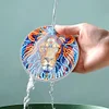 (US Local)[Upgrade]4Pcs Acrylic Special Shape Lion DIY Waterproof Diamond Painting Coaster