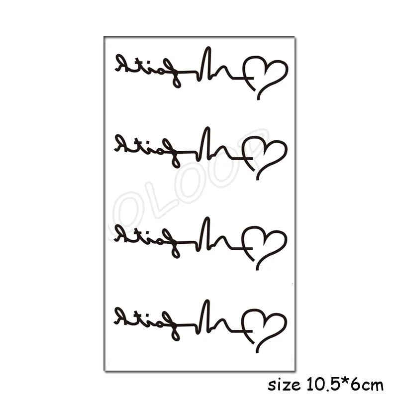 Temporary Tattoo Stickers Sexy Cross English Alphabet Line Fake Tatto Waterproof Tatoo Hand Leg Belly Small Size for Women Men