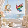 2pcs Butterfly and Moon DIY Acrylic Diamond Painting Wind Chime for Adult 5D Diamond Painting Suncatcher with Crystal Pendant Double Sided Hanging Diamonds Art Paint Ornament Gift for Home