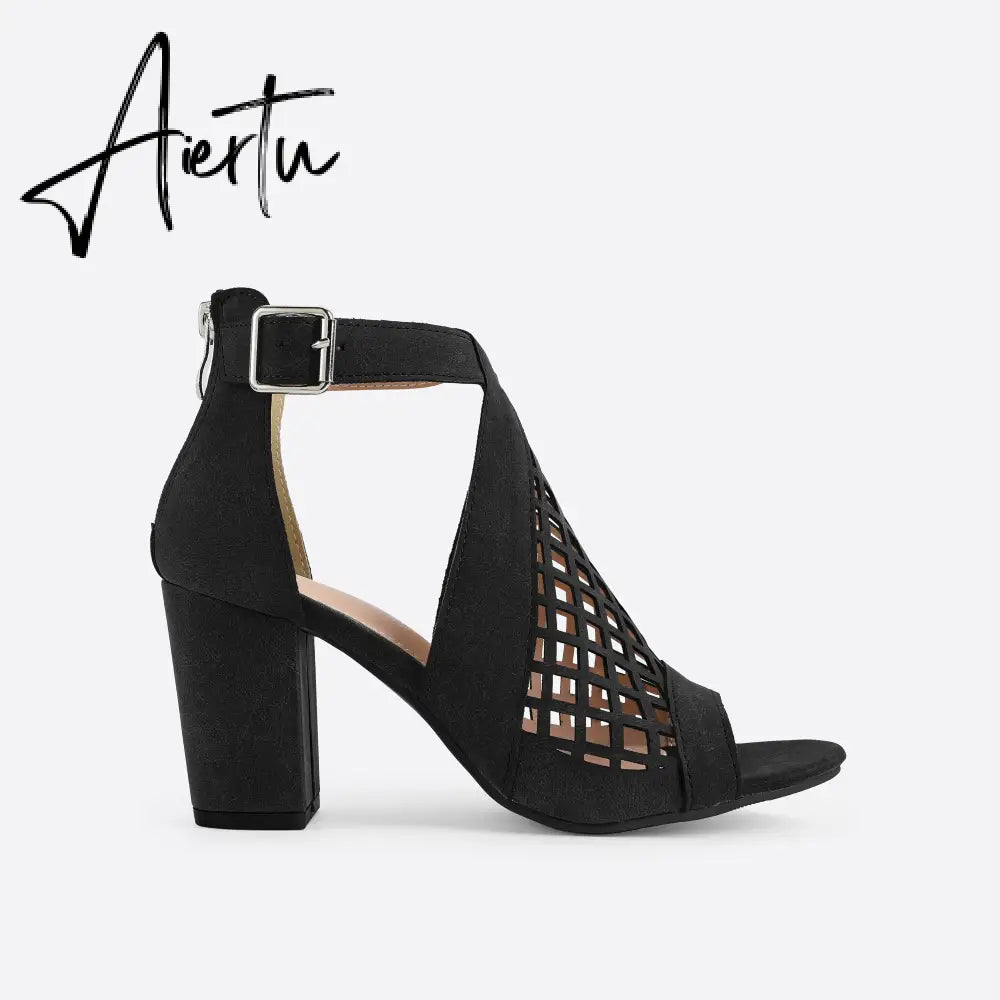 Women Open Toe Cut-Off Heeled Sandals mysite
