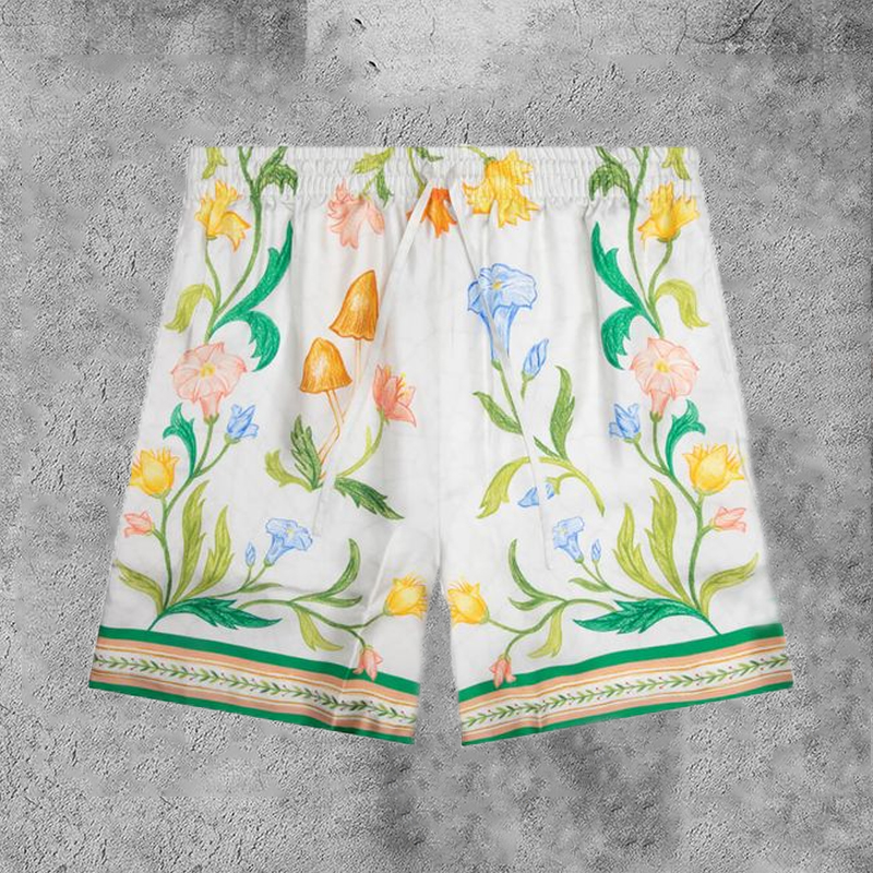 Larche Fleurie Floral Printed Drawstring Panels Style Shorts