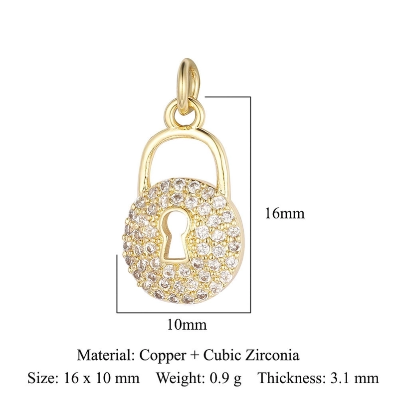 1 Piece Copper Zircon 18K Gold Plated Heart Shape Crown
