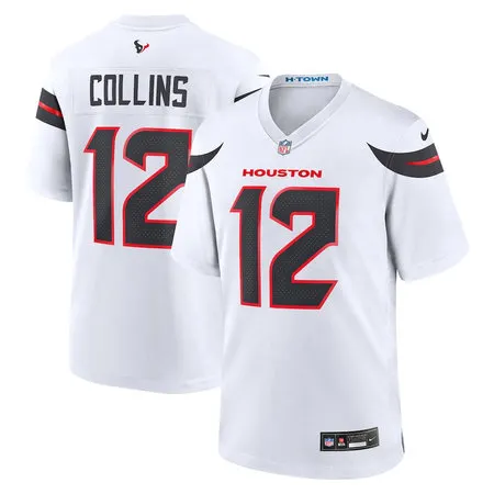 Men's Houston Texans #12 Nico Collins Nike White Game Jersey