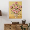DIY Pearl Painting Pink Roses for Home Wall Decor with Frame(40x30cm)