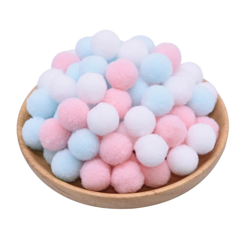 Plush Pompom 15mm 20mm 25mm Soft Pompones Fluffy Plush Balls Pom Poms Furball DIY Handmade Craft Material weeding home Decor
