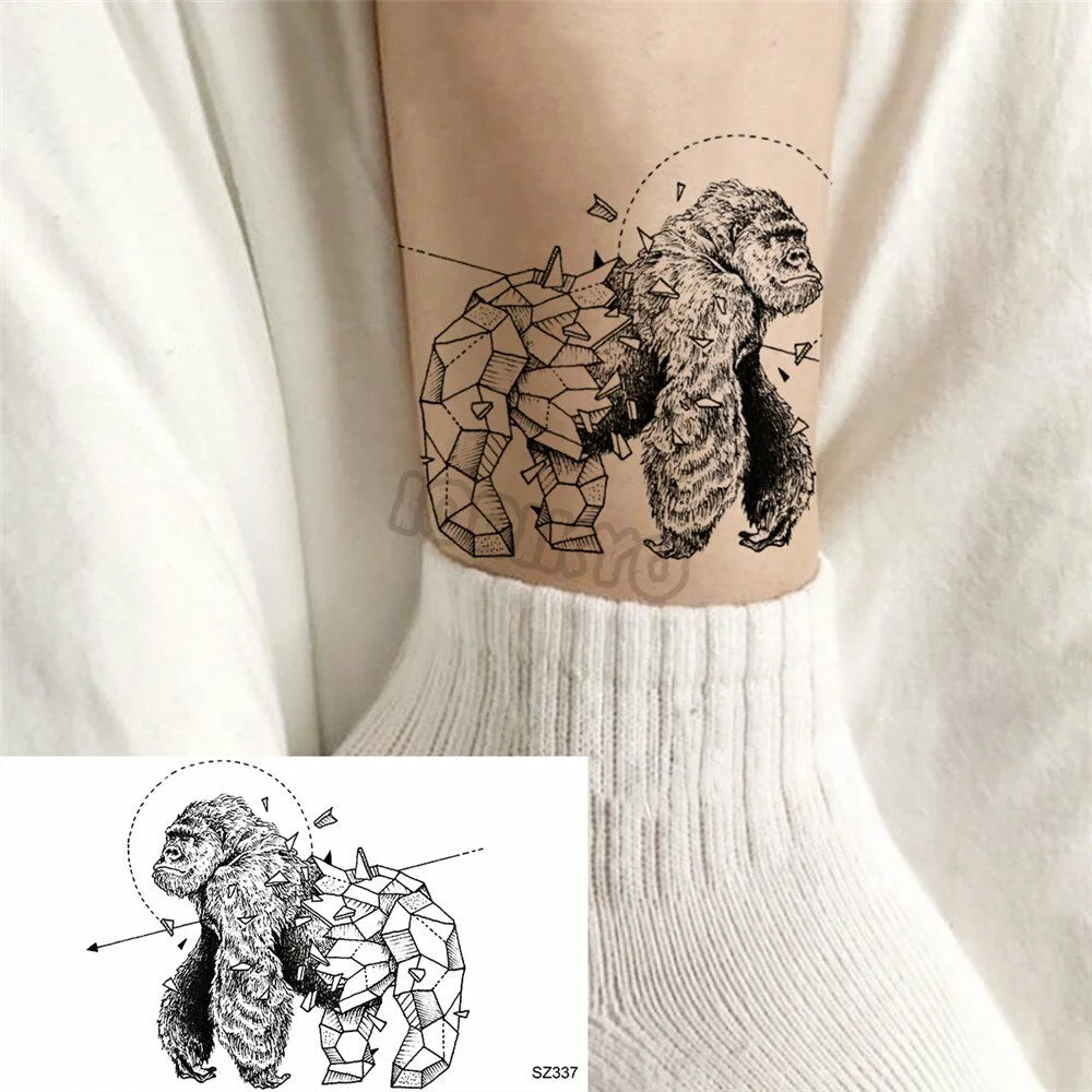 Minimalist Polar Bear Small Temporary Tattoos For Women Men Realistic Dandelion Hummingbird Fake Tattoo Sticker Forearm Tatoos