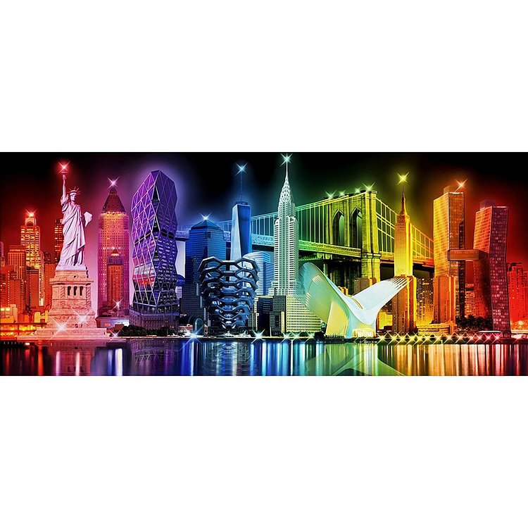 City Night View - Full Round Drill Diamond Painting - 100x50cm(Canvas)