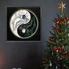 Yin Yang Diagramm von Engeln - runder Bohrer Diamantmalerei - 30*30cm