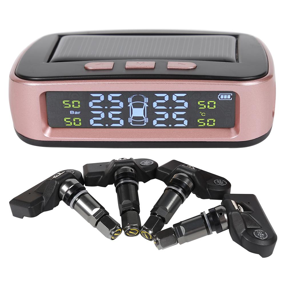 

T03 Solar Car TPMS Tire Pressure Monitor System w/ 4 Internal Sensors Pink, 501 Original