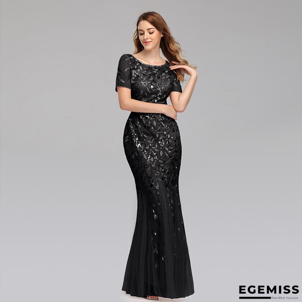 Banquet Host Evening Dress Fishtail Dress Woman Black Dresses | EGEMISS