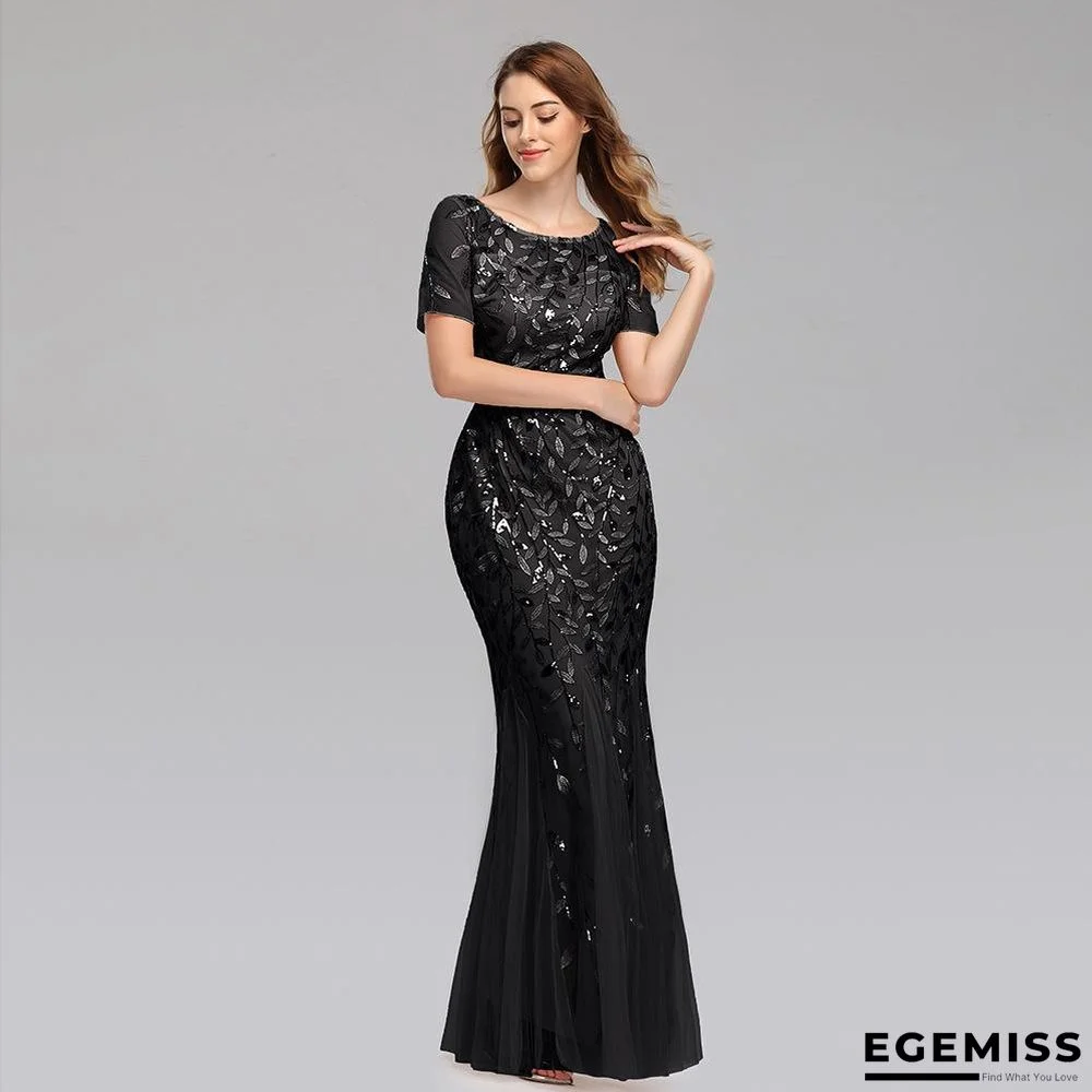 Banquet Host Evening Dress Fishtail Dress Woman Black Dresses | EGEMISS