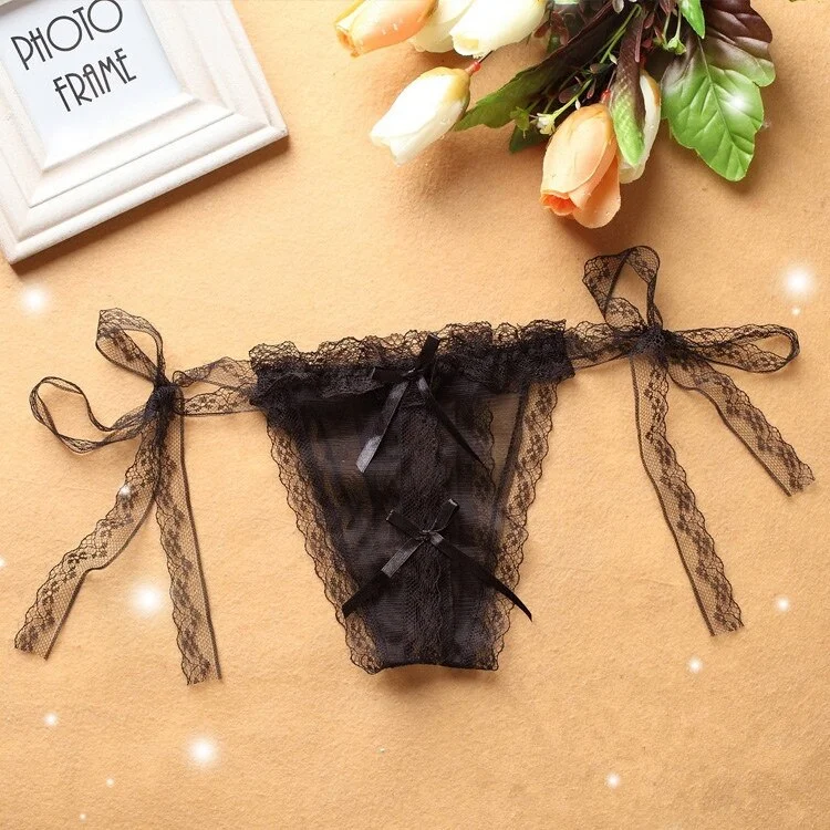 Lace Sexy Thong and Open Crotch T Pants for Women with Seductive Underwear Adjustable Belt