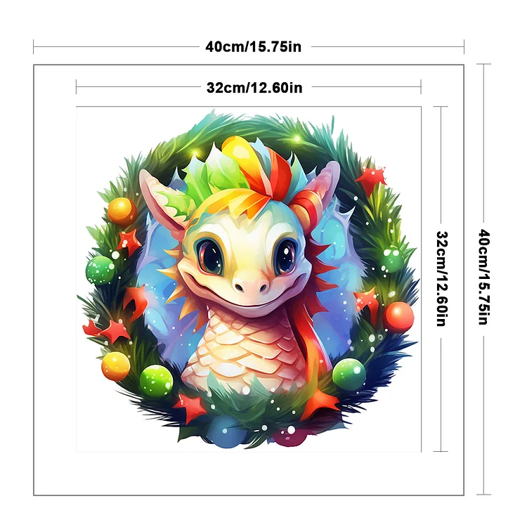 Wreath Pteranodon - 11CT Stamped Cross Stitch(40*40cm)