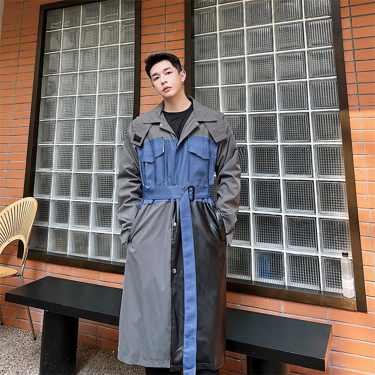 Dawfashion-Net Red Sensing Sweet Sweet Foods Design Long Trench Coat-Yamamoto Diablo Clothing