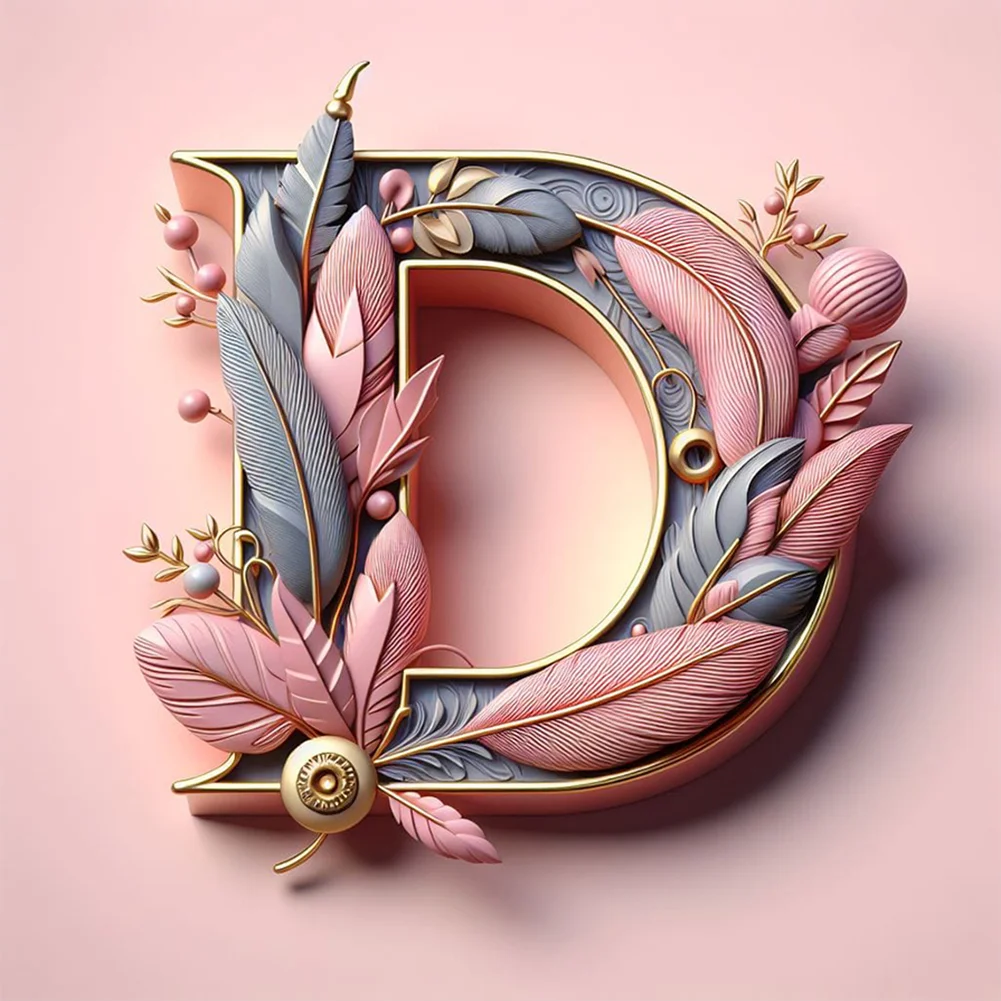 Diamond Painting - Full Round Drill - Feather Alphabet(Canvas|30*30cm)