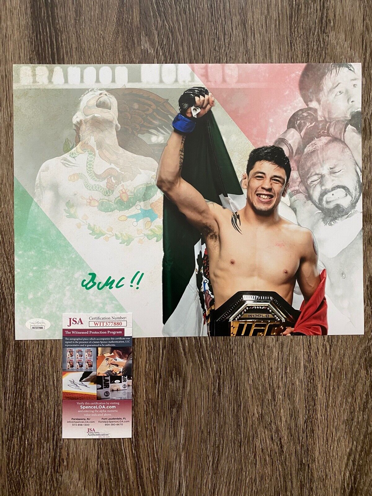 BRANDON MORENO Signed Autographed 11x14 Photo Poster painting UFC Champ Mexico MMA Auto JSA COA