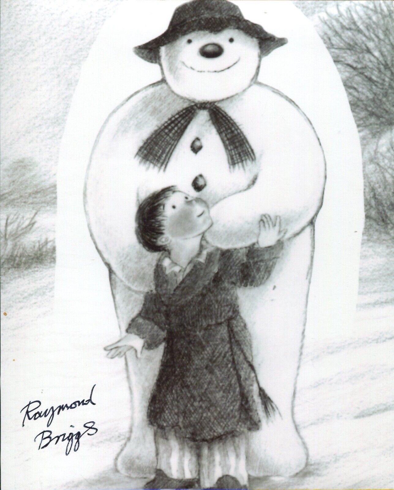 Raymond Briggs signed The Snowman Christmas movie Photo Poster painting - UACC DEALER