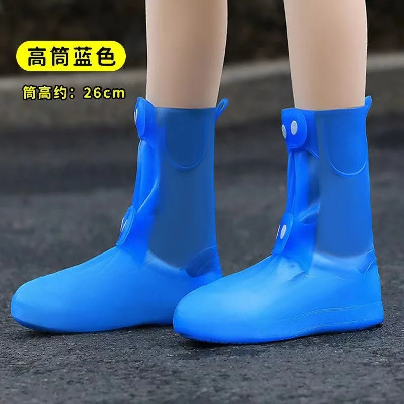 Tanguoant Top Green Shoe Cover Women Durable Galoshes Water Boot Rain Shoes Protector Reusable Waterproof Shoe Covers With Buttons