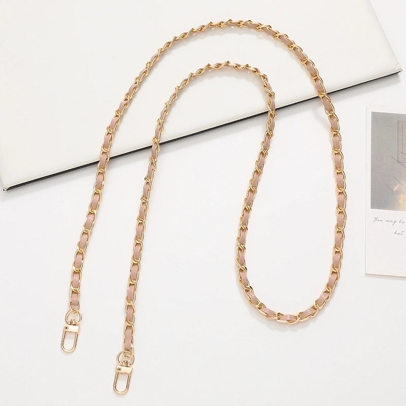 Elegant Solid Color Pu Leather Plating Chain Bag Pendant Mobile Phone Chain