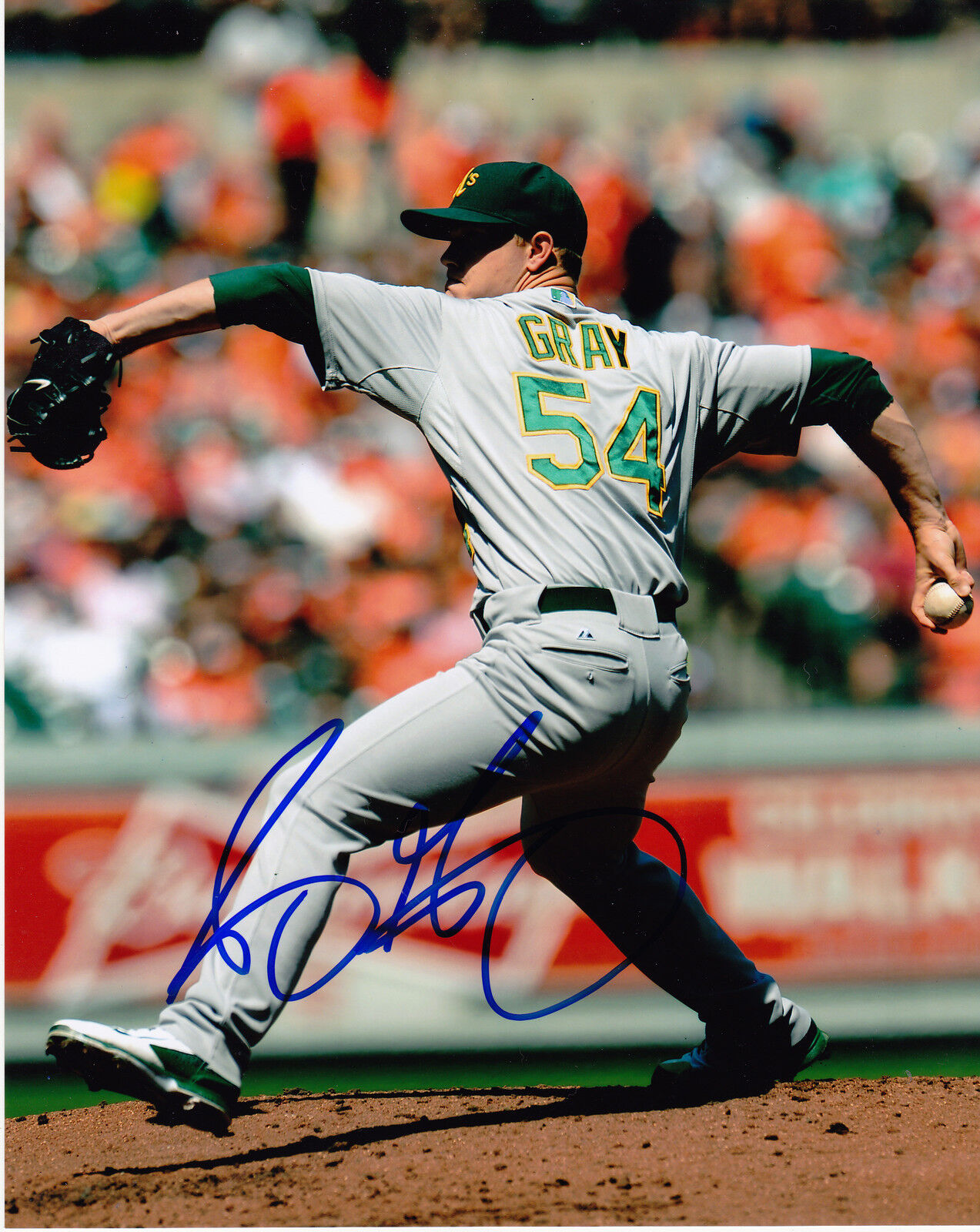 SONNY GRAY OAKLAND A'S ACTION SIGNED 8x10