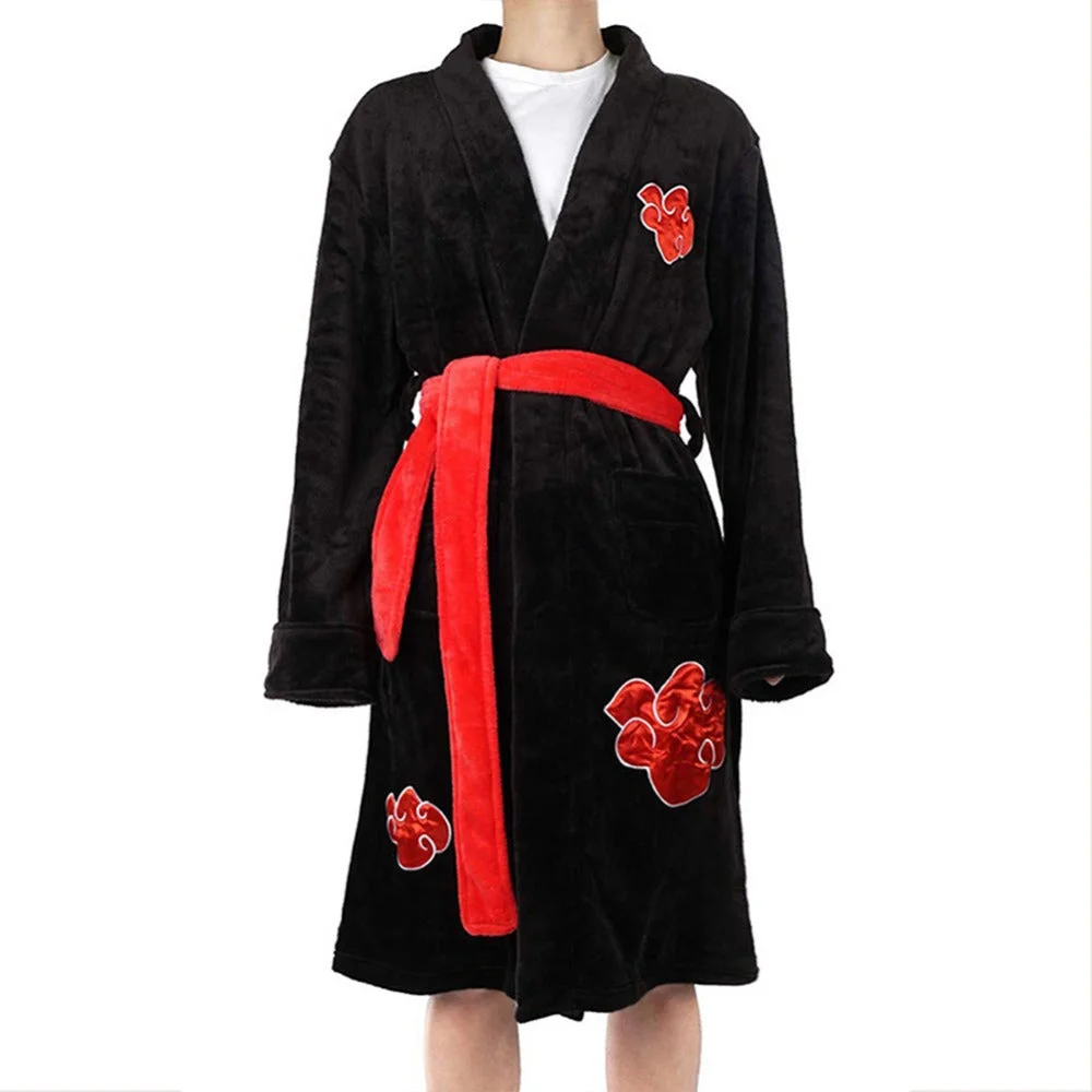 Naruto Akatsuki Robe Kimono Bathrobe Anime Sleepwear-elleschic