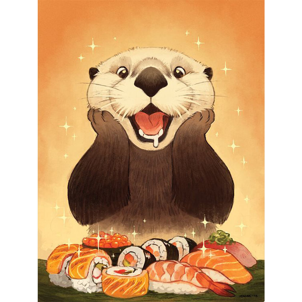 

30*40CM - Round Drill Diamond Painting - Sea Otter, 501 Original