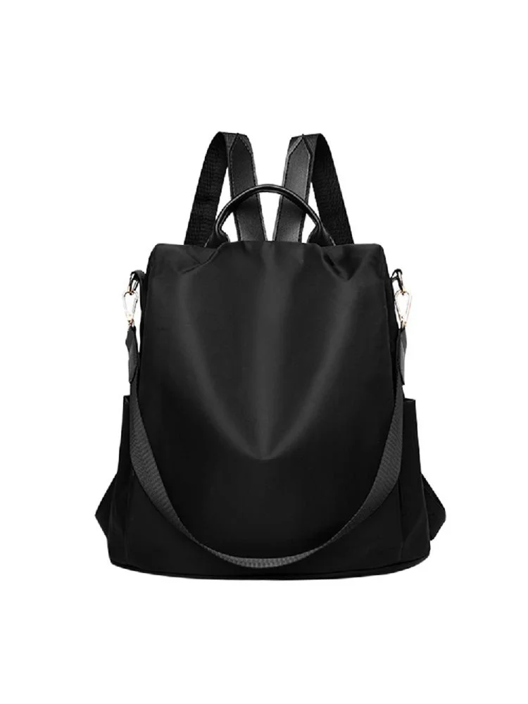 Women Oxford Cloth Travel School Bags Girls Anti Theft Backpacks (Black)