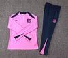 Joyfball 2024/2025 Atletico Madrid Half-Pull Training Suit Pink Jersey 1:1 Thai Quality Set