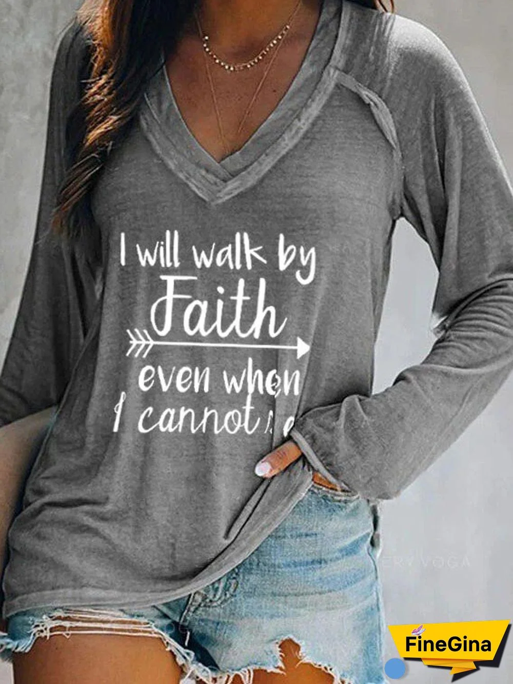 Cotton-Blend Floral-Print Long Sleeve T-shirt