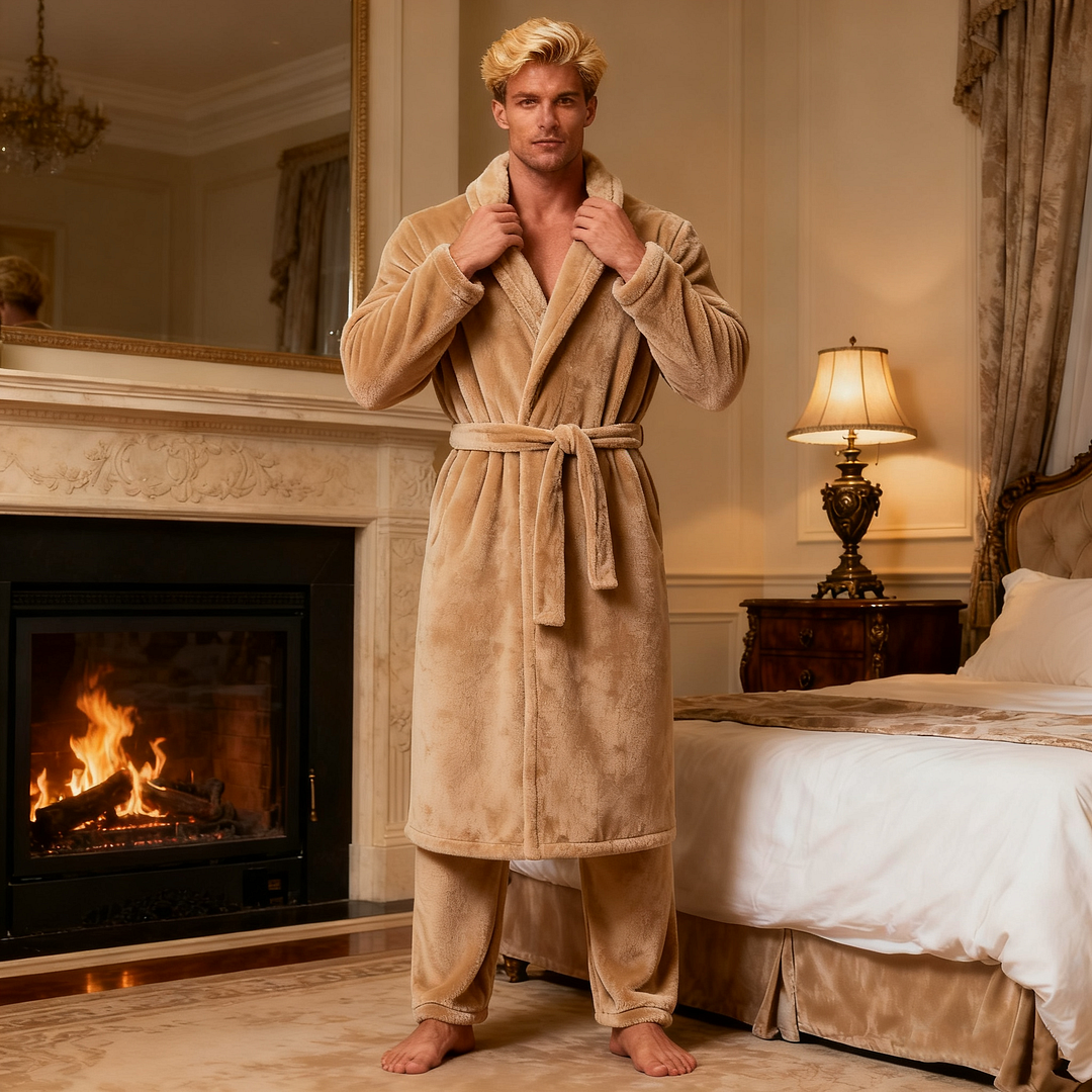 Men's Autumn/Winter Warm Christmas Daily Pajama Set-inspireuse