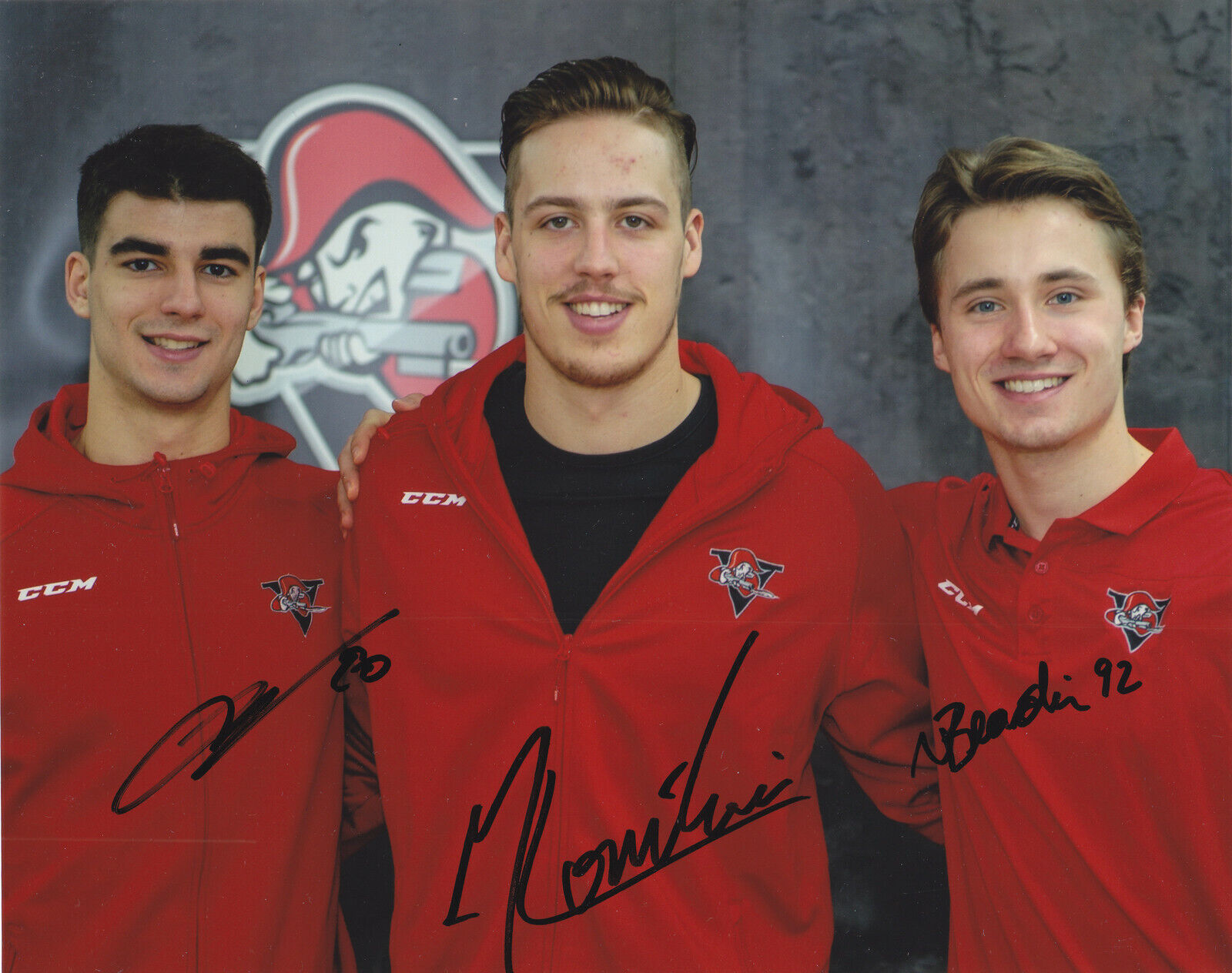 MAX COMTOIS JOE VELENO BEAUDIN SIGNED AUTOGRAPH DRUMMONDVILLE 8X10 Photo Poster painting PROOF