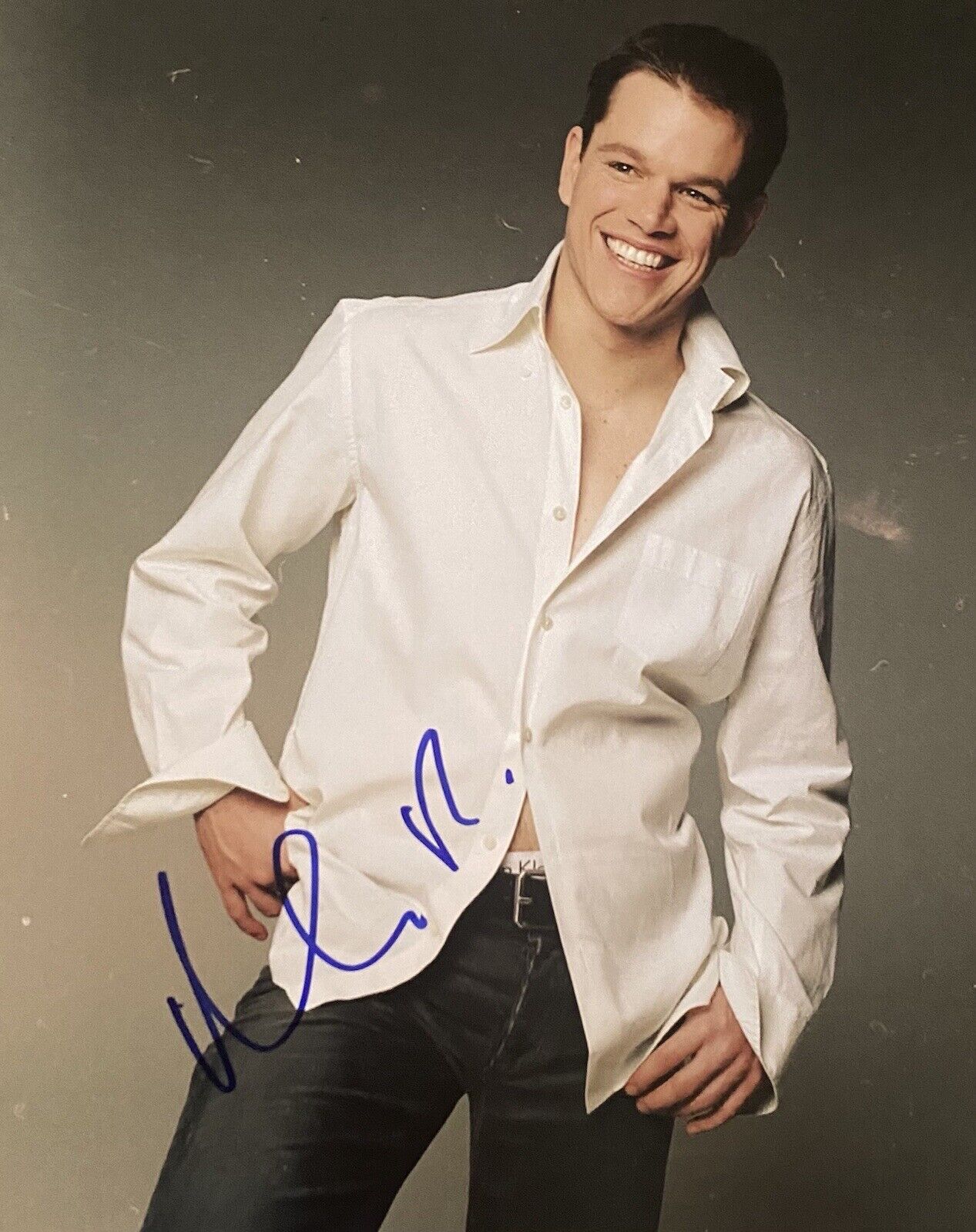 ?Matt Damon Signed Autograph 8x10 Color Photo Poster painting