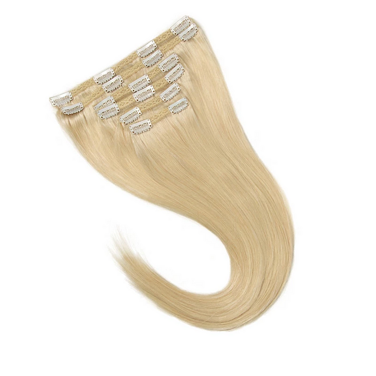Straight Clip In Hair Extension Blonde