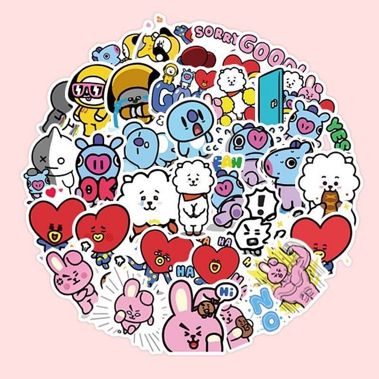 BT21 Cartoon anime Sticker pack