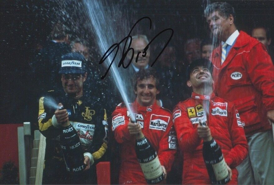 Alain Prost Hand Signed 12x8 Photo Poster painting F1 Autograph Marlboro McLaren 10