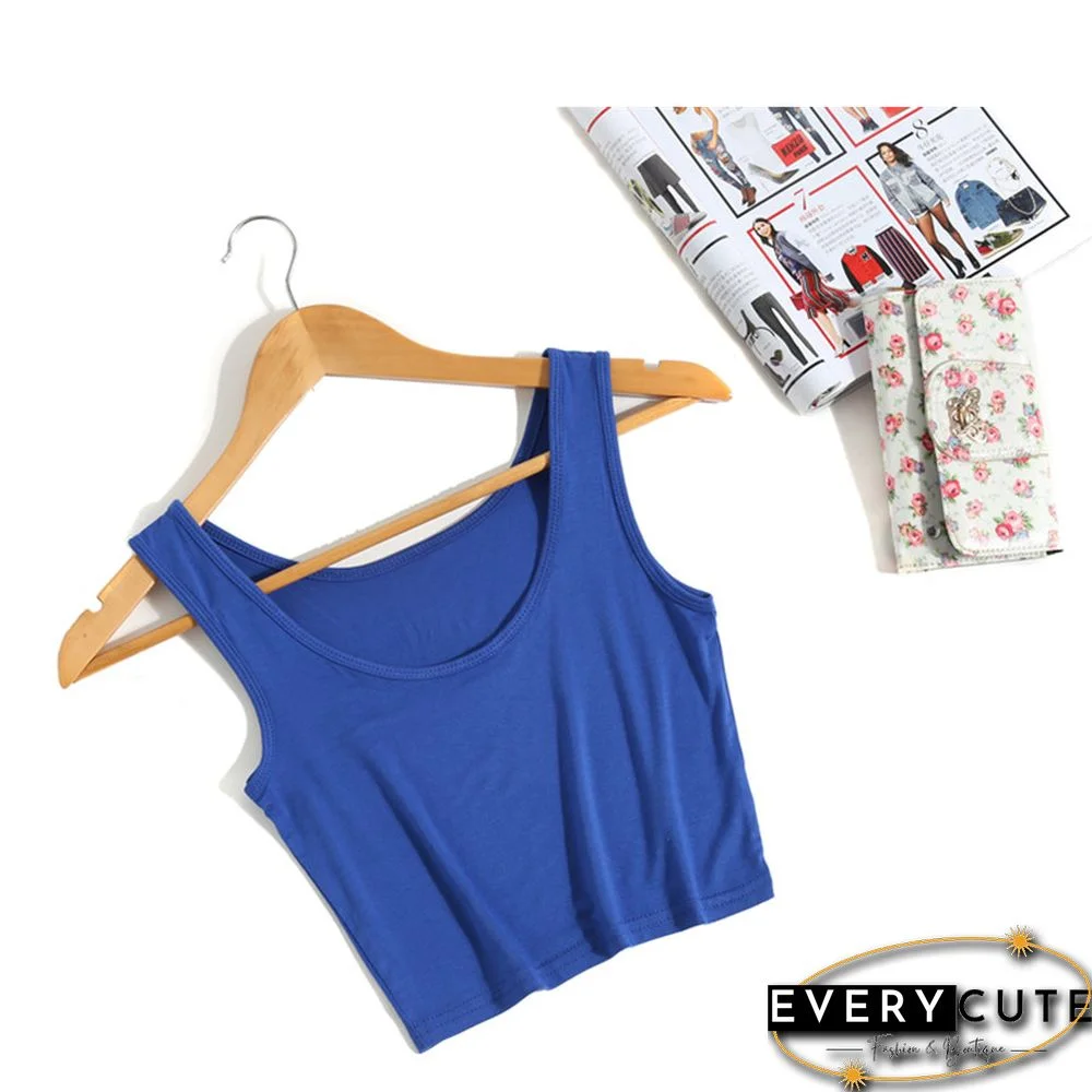 Summer Slim Render Short Top Sexy Women Sleeveless U Crop Tops Tank Tops Solid Blackwhite Crop Tops Vest Tube Top 8Color