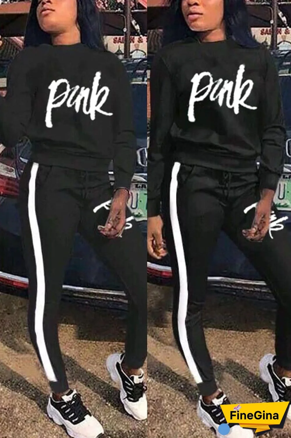 Casual Letter Print Sports Set