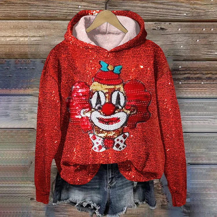 Cologne Carnival Sequined Clown Hoodie
