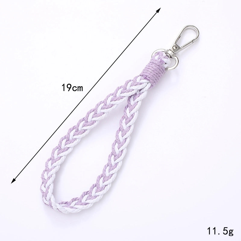 Minimalist Color Block Cotton Polyester Knitting Mobile Phone Chain
