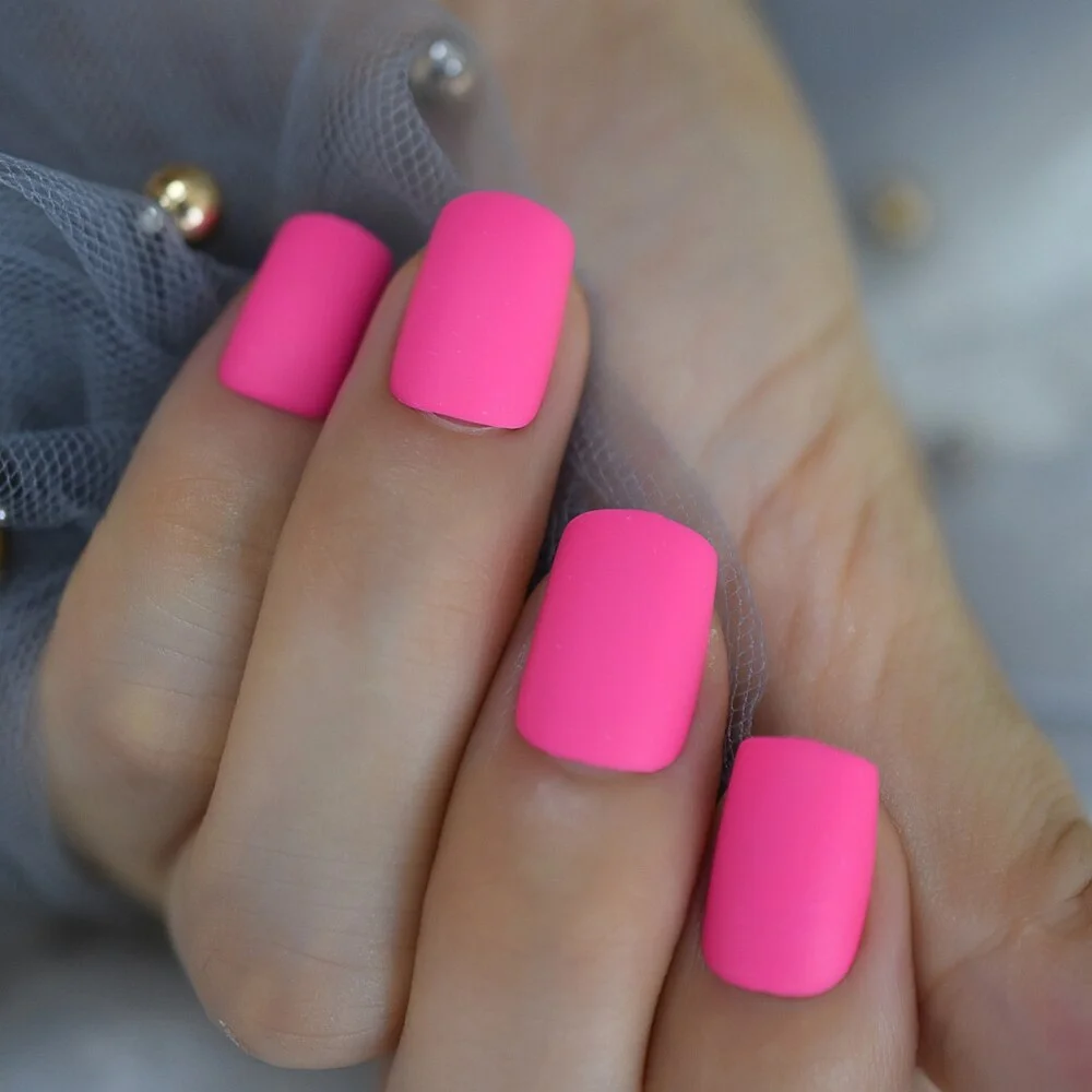 Square High Light Press On Fake Nails White Short Nails Wholesale Manicure Nail Supplies Polygel Nail 24pcs/set With Tabs-Nail Inspo