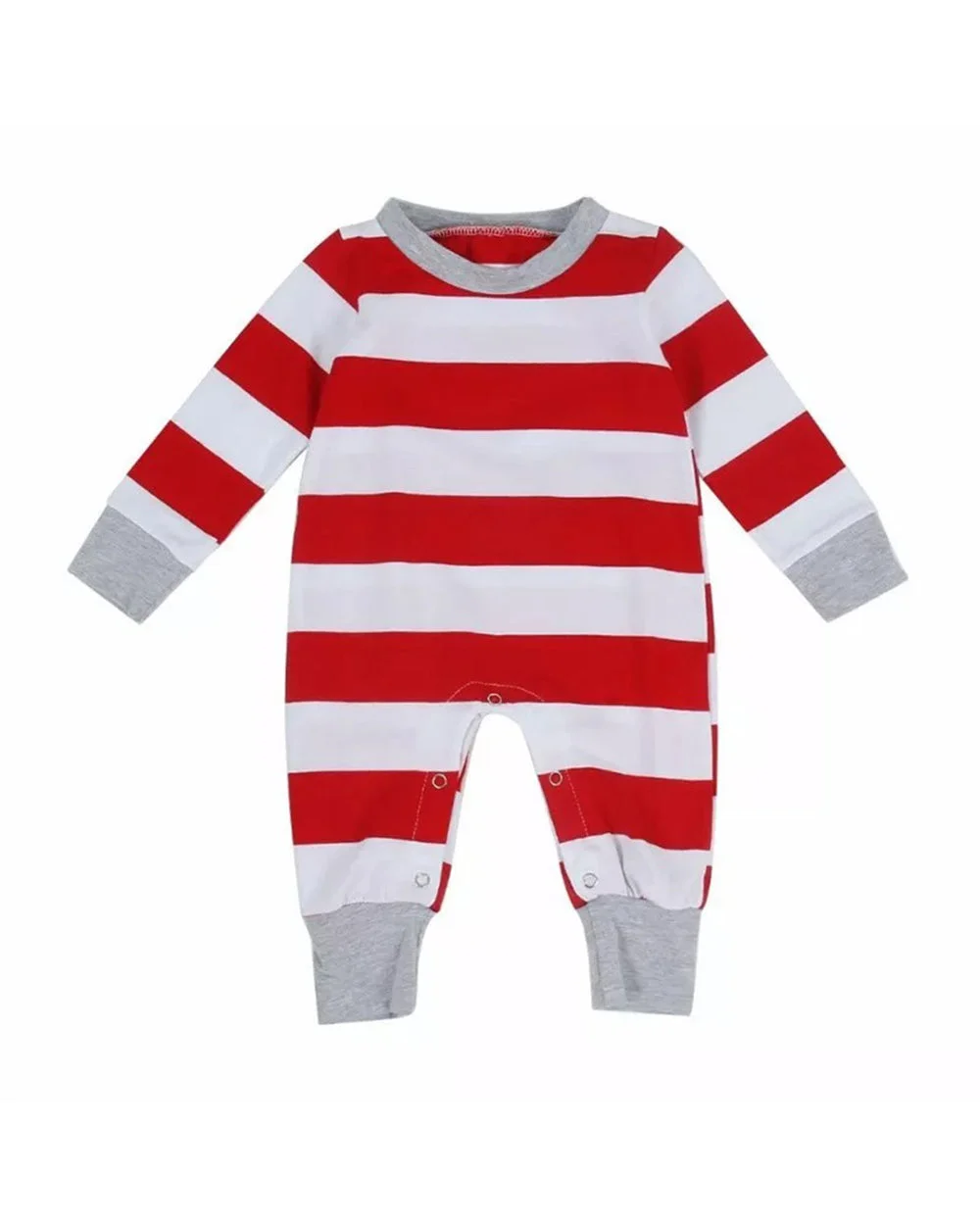 Red White plaid print Christmas family pajamas