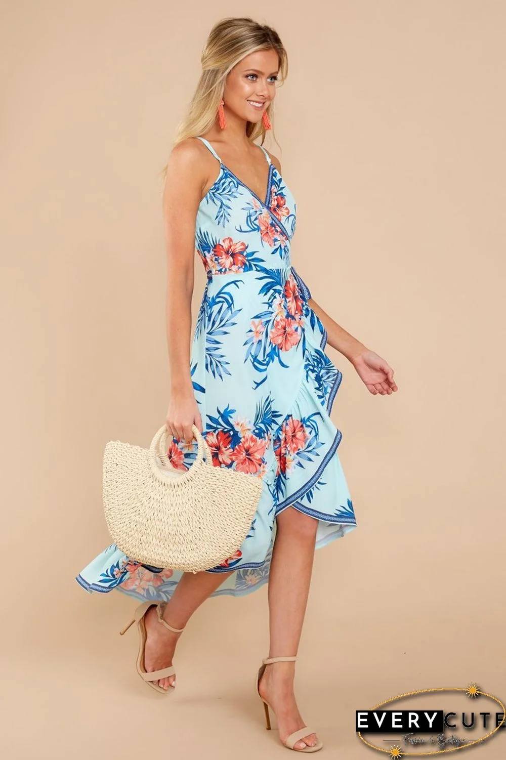 Long Way Home Tropical Print Dress