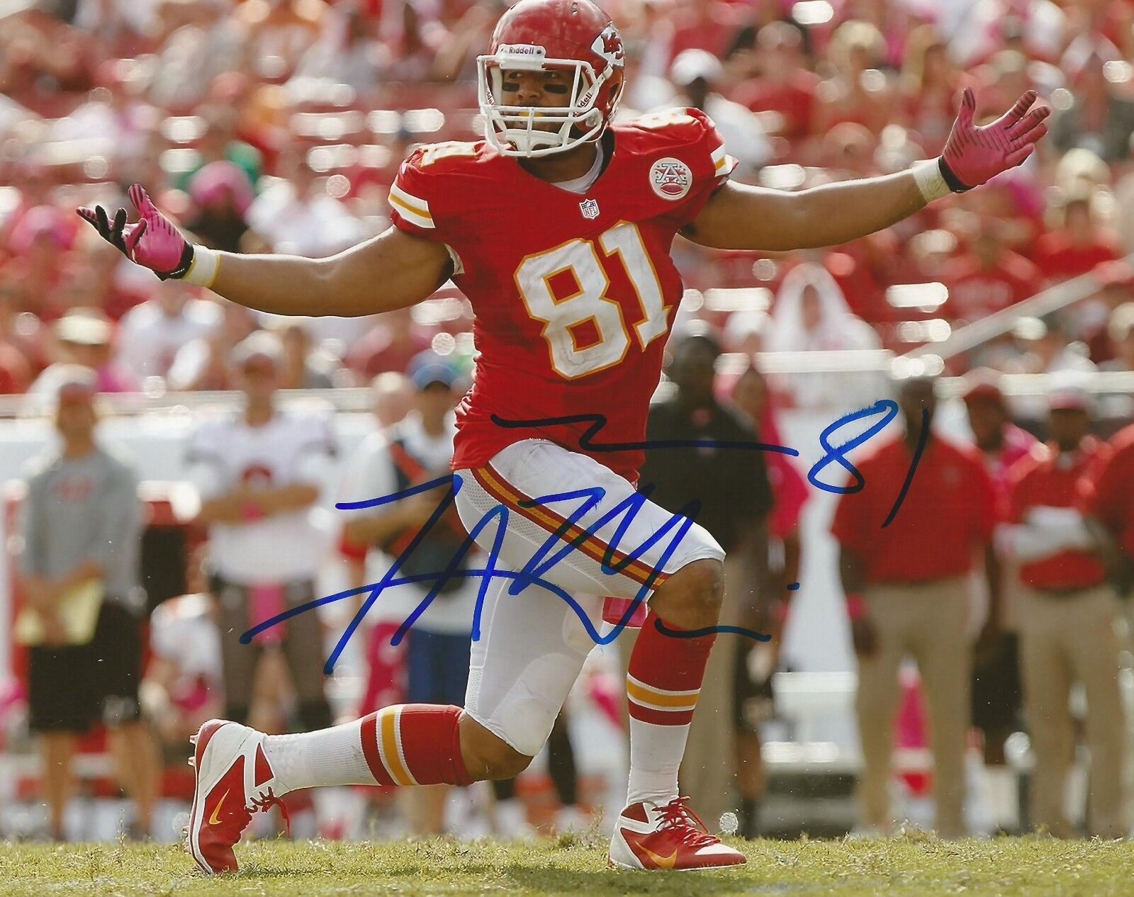 TONY MOEAKI SIGNED KANSAS CITY CHIEFS 8x10 Photo Poster painting with COA