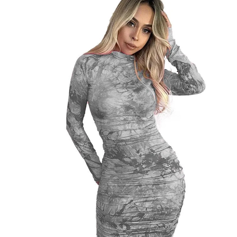 Yvlvol sexy women summer spring bodycorn dress 2021 new long sleeve sexy party dresses Vestidos plus size
