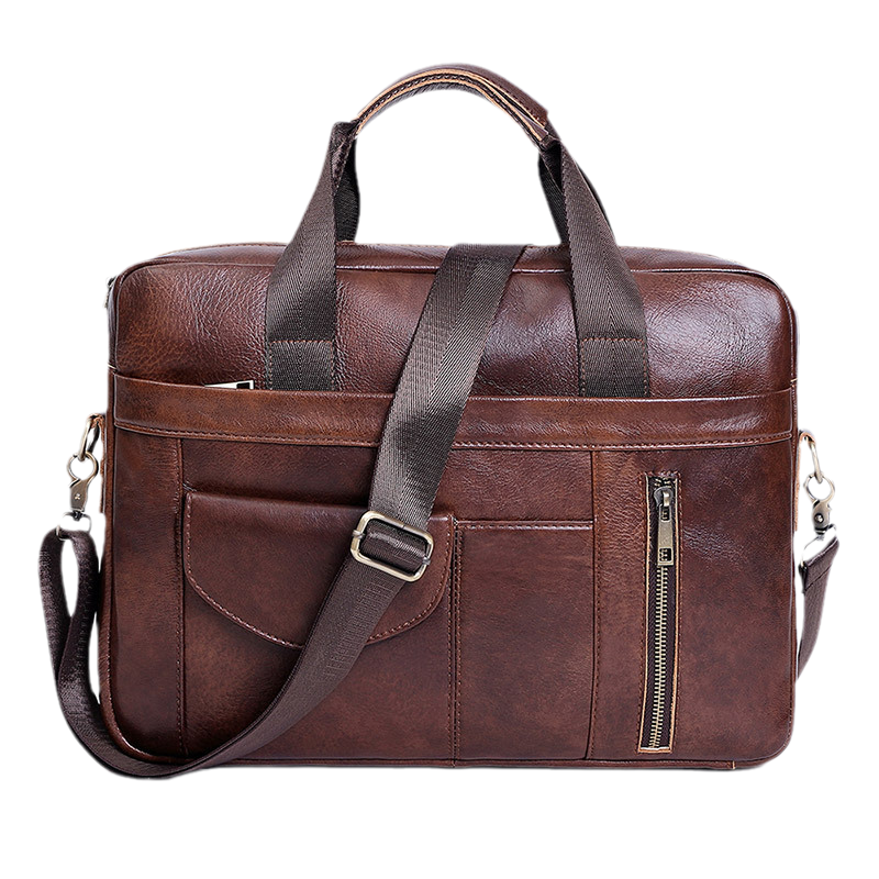 Men's Genuine Leather Handbag Laptop Business Travel Bag vitadir dxncar