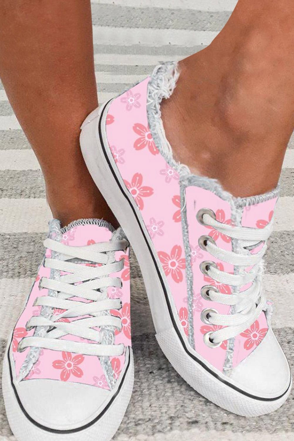 Pink Cherry Blossoms Canvas Shoes