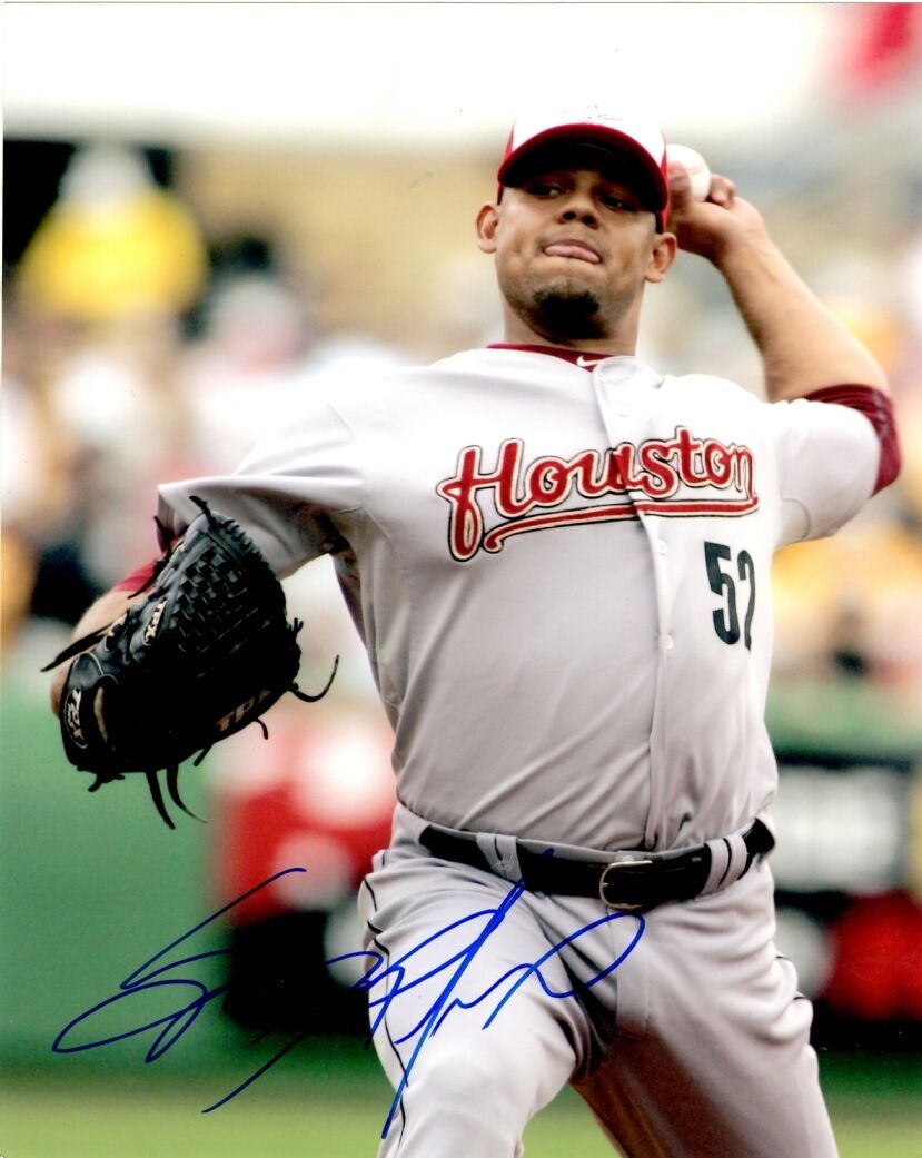 Signed 8x10 SERGIO ESCALONA Houston Astros Photo Poster painting - COA