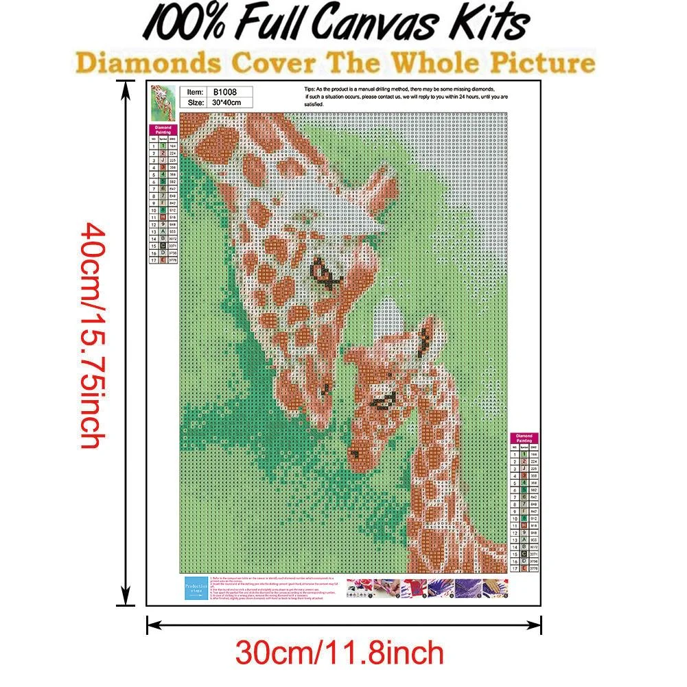 Diamond Painting - Full Round Drill - Giraffe(30*40cm)