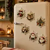 6pcs DIY Snowflake Xmas Set Pearls Diamond Painting Fridge Magnet Christmas Decor