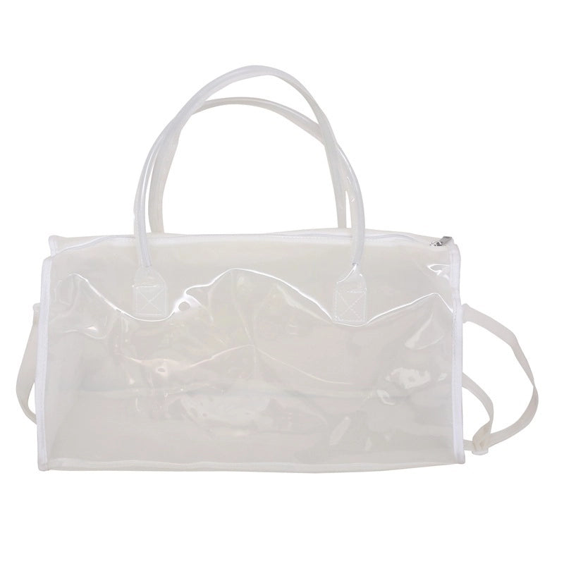 Unisex PVC Solid Color Basic Square Zipper Travel Bag